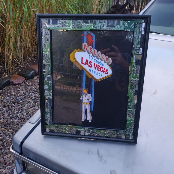 Other - Elvis Cyborg Las Vegas In Upcycled Circuit Board Frame By Neon Nicho